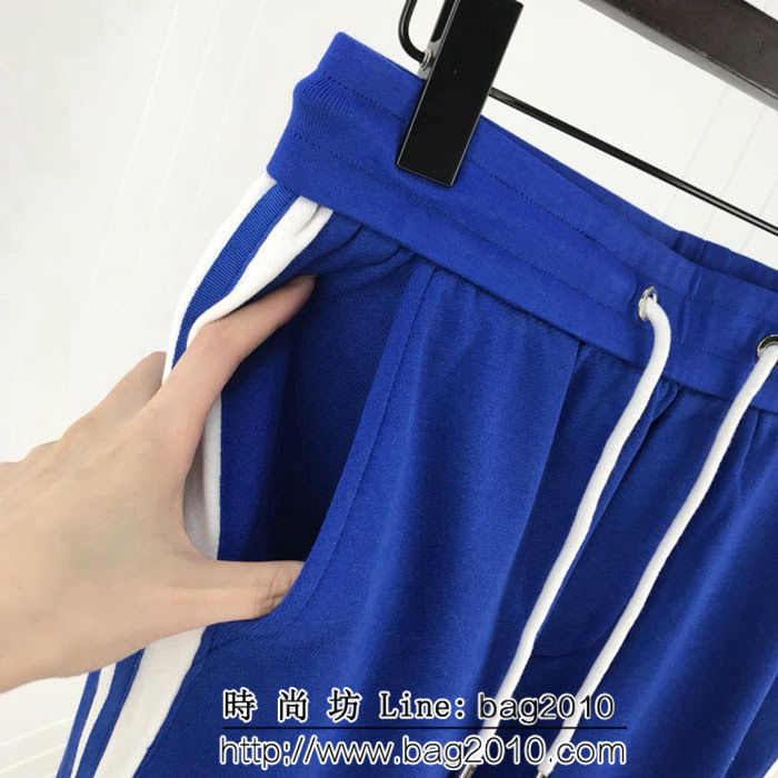 BALENCIAGA巴黎世家 18ss秋冬新款 字母小logo 純棉男款休閒褲 藍色 ydi1257